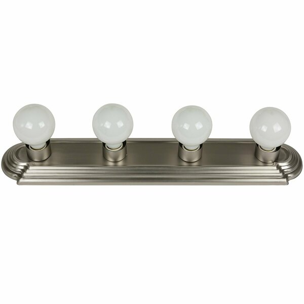 Sunlite Art Deco Style Brushed Nickel Vanity Light Fixture, 24-Inch, 4 Medium Base Sockets, Dimmable 45100-SU